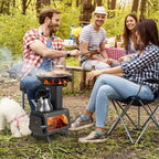 Costway Portable Wood Camping Stove with 2 Cooking Positions