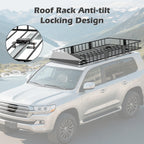 Naipo Roof Rack Cargo Basket,500 lb,64"x39"x6"Extendable Roof Luggage Holder Rack with 4 U-Bolts for SUV/RV,Camping