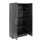 Prepac Adjustable Shelves Cabinet - Functional Tall Garage Table, 16"D x 32"W x 65"H Freestanding Garage Cabinet with 2-Doors, Espresso - EES-3264