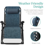 Best Choice Products Oversized Zero Gravity Chair, Folding Recliner w/ Removable Cushion, Side Tray - Fossil Gray