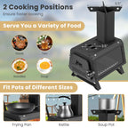 Costway Portable Wood Camping Stove with 2 Cooking Positions