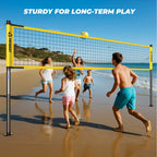 Patiassy Outdoor Portable Volleyball Net Set System for Backyard - Quick & Easy Setup Adjustable Height Steel Poles, PU Volleyball, Pump and Carrying Bag