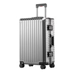 All Aluminum Magnesium Hardshell Carry On Luggage with Lock, Airline Approved Hardside Carry on Suitcase with Spinner Wheels, Checked Metal Rolling Luggage Case for Travel, Business
