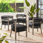 Better Homes & Gardens Tarren 5 Piece Outdoor Dining Set, Black