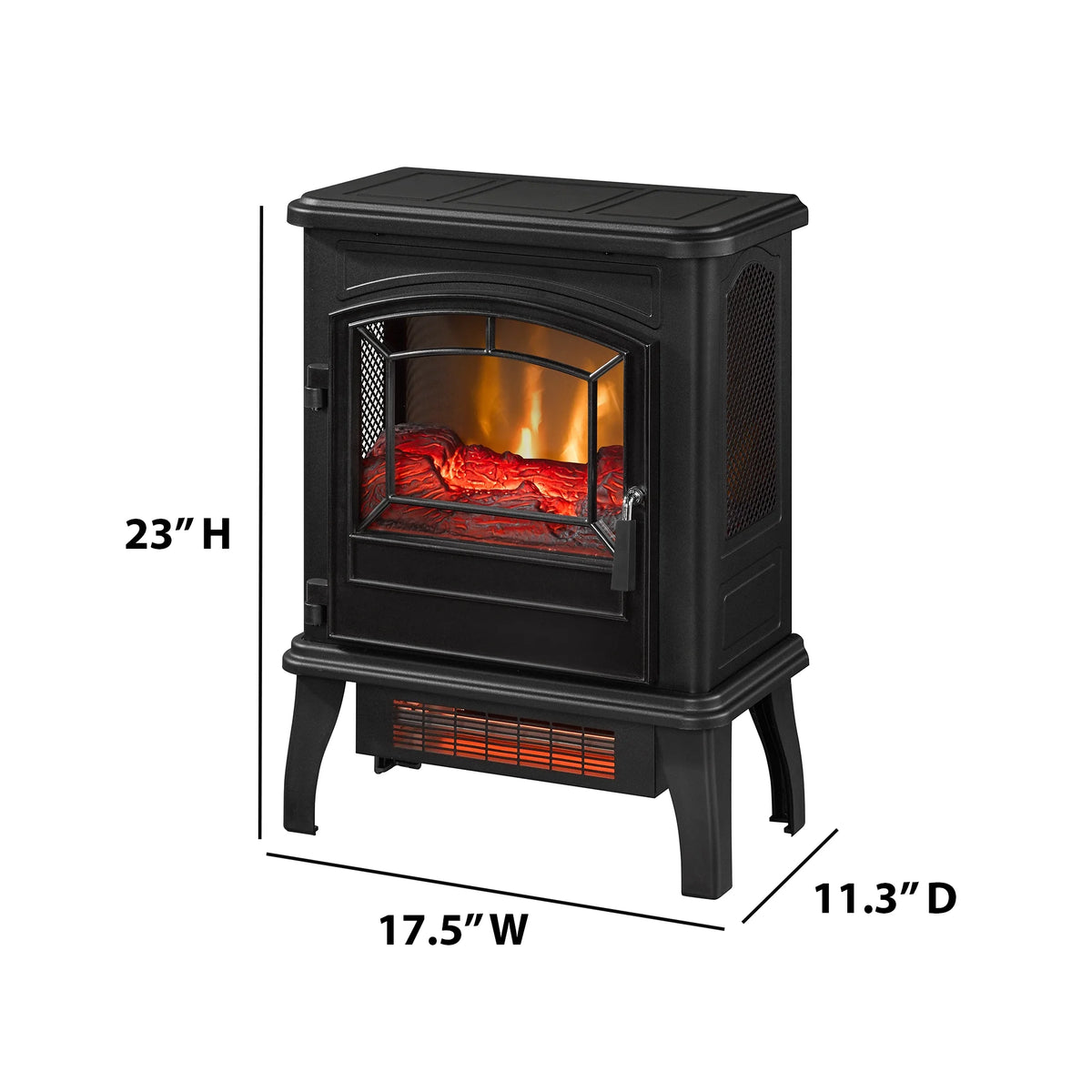 ClassicFlame 17.5"W Infrared Quartz Electric Stove Heater, Insignia Blue