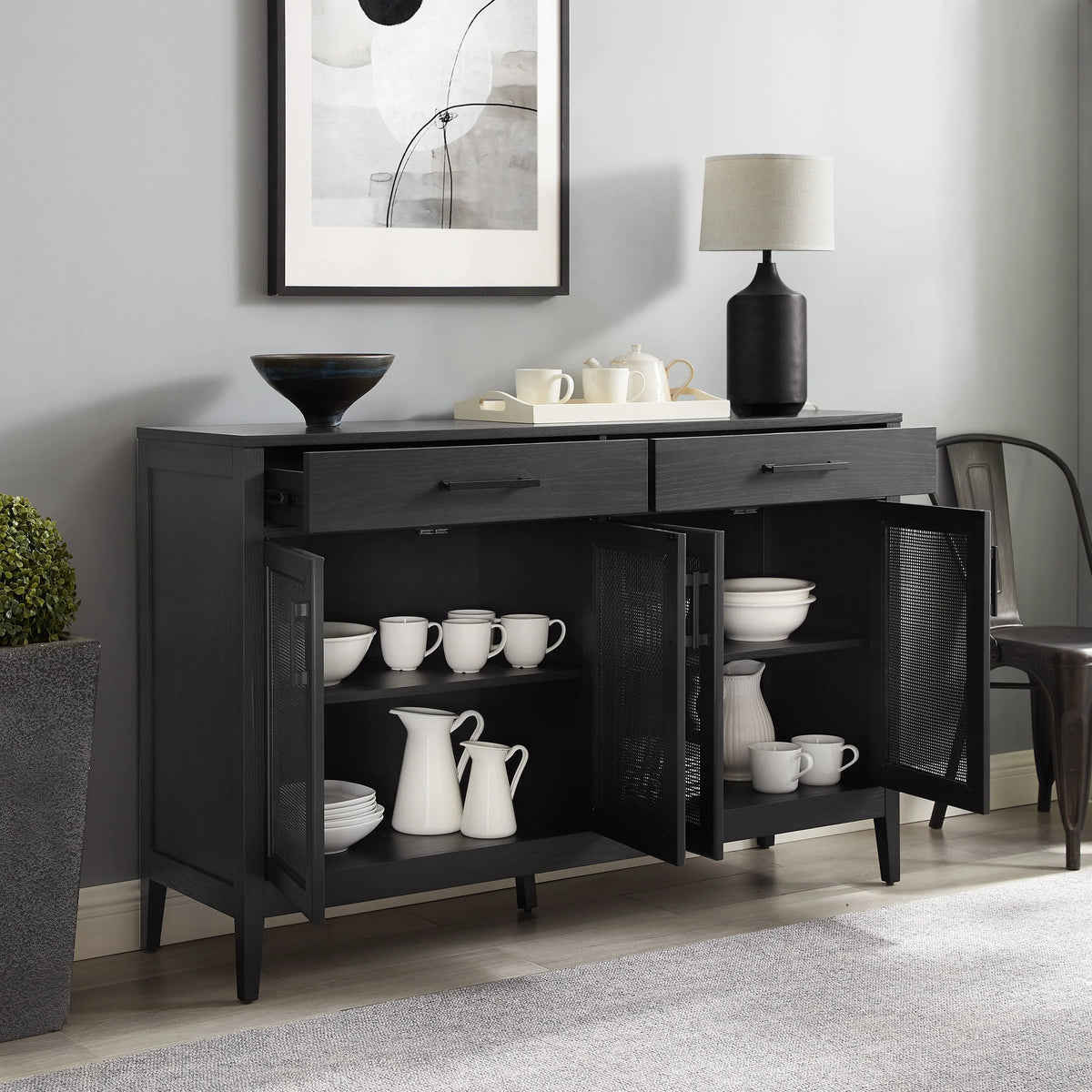 Crosley Furniture Milo Sideboard Black