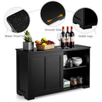 Costway Kitchen Storage Cabinet Sideboard Buffet Cupboard Wood Sliding Door Pantry White