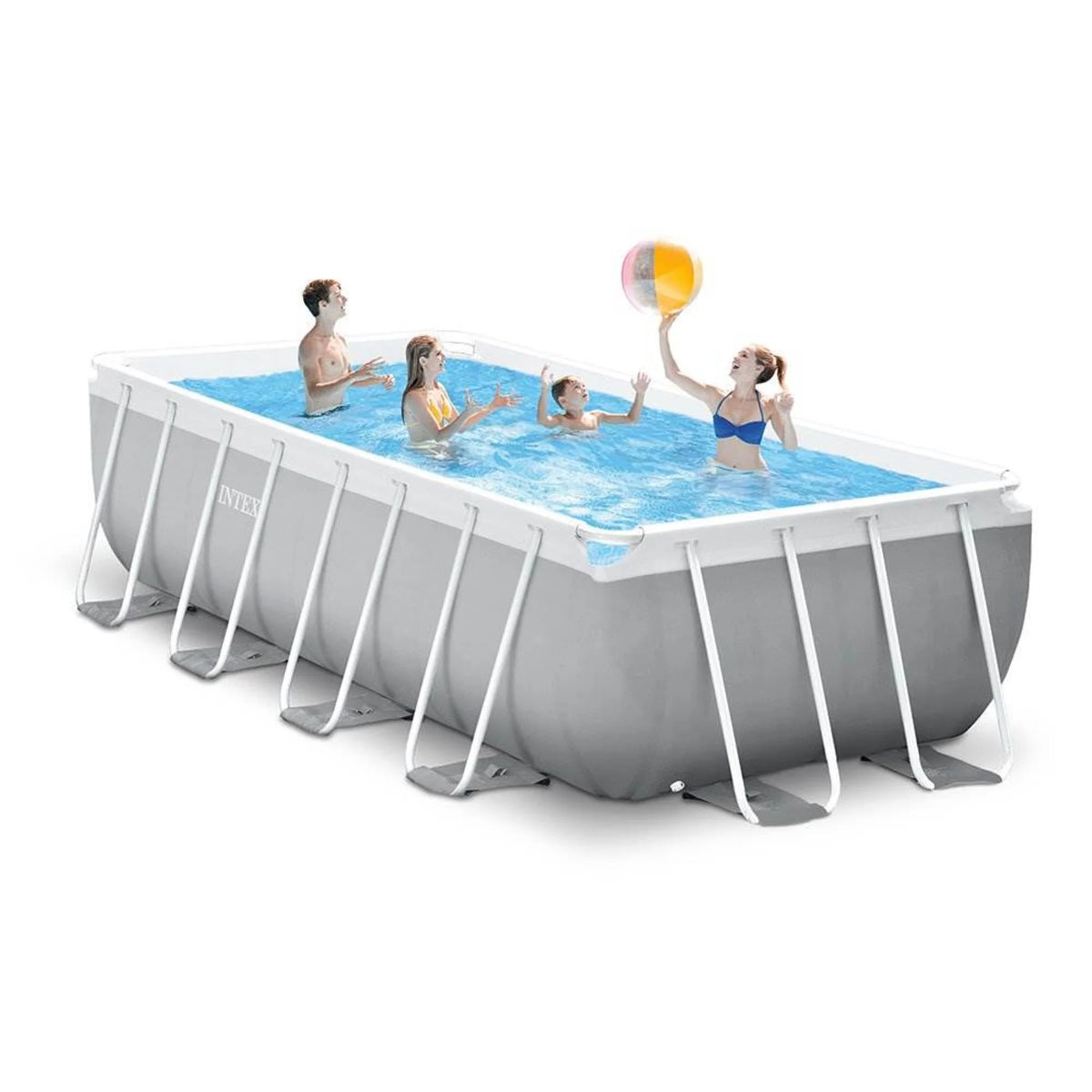 Intex 16' x 42" Frame Rectangular Above Ground Swimming Pool Set w/ Canopy