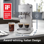 De’Longhi Dedica Duo Espresso Machine, Compact Size with Built in Frother for Latte Art, Brew Espresso, Cold Brew, Lattes & More, Stainless Steel