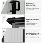Enyopro 6 x 4.4FT Outdoor Storage Shed, All-Weather Plastic Resin Utility Tool Large Shed with Dual Lockable Doors for Patio Backyard Lawn, Gray