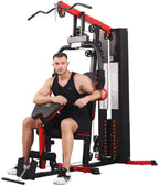 Fitvids LX750 Home Gym System Workout Station with 330 Lbs of Resistance, 122.5 Lbs Weight Stack, One Station, Comes with Installation Instruction Video, Ships in 5 Boxes