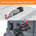 Wpond 1800W, 15A 10in Portable Table Power Saw, 5000 RPM