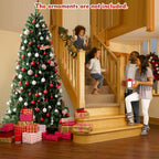 Costway 7ft Pre-lit Hinged Christmas Tree w/ Remote Control & 9 Lighting Modes