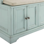 Bowery Hill Traditional Wood Hall Tree in Seafoam Blue/Oatmeal