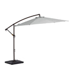 JUSTLET 10ft Heavy Duty Patio Hanging Offset Cantilever Patio Umbrella W/ 4-Piece Base Included Included, Beige