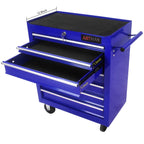 7-Drawer Metal Rolling Tool Chest with Wheels, Tool Storage Cabinet with Locking System, Toolbox with Wheels for Garage, Warehouse, Workshop, Repair Shop, Red