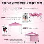 Gvn 10 x 10 ft Pink Pop up Outdoor Canopies, Waterproof