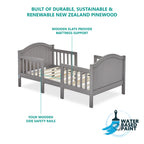 Dream On Me Portland 3 in 1 convertible Toddler Bed, Steel Grey