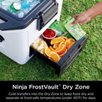 Ninja FrostVault 30qt Hard Cooler with Dry Zone, Ice Chest Cooler, White, FB131WH