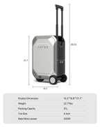 L2-S Smart Rideable Luggage, Foldable Electric Scooter Suitcase, 6.2 mph Max Speed, 6.2-Mile Range, Lightweight Portable Design for Travel & Commute