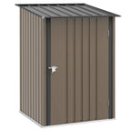 Outsunny 4.6' x 9' Metal Outdoor Storage Shed, Garden Utility Tool House with Double Lockable Doors for Backyard, Patio, Lawn, Garage, White