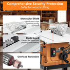 Wpond 1800W, 15A 10in Portable Table Power Saw, 5000 RPM