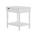 Pioneer Woman Harper Spindle Nightstand with USB Charging Ports, Adults and Teens, White Finish