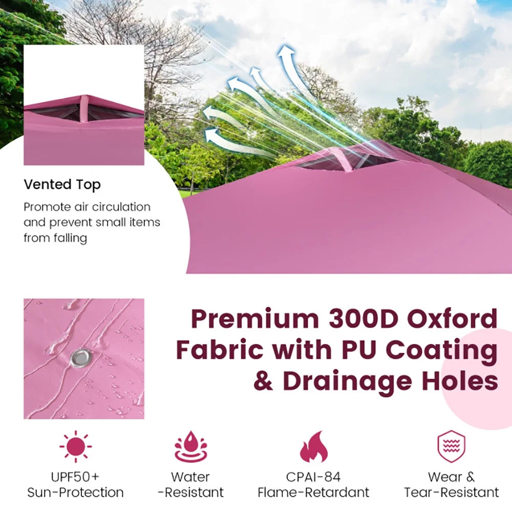 Gvn 10 x 10 ft Pink Pop up Outdoor Canopies, Waterproof