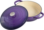 Crock-Pot Artisan 2 Piece 5 Quart Enameled Cast Iron Braiser with Lid in Lavender