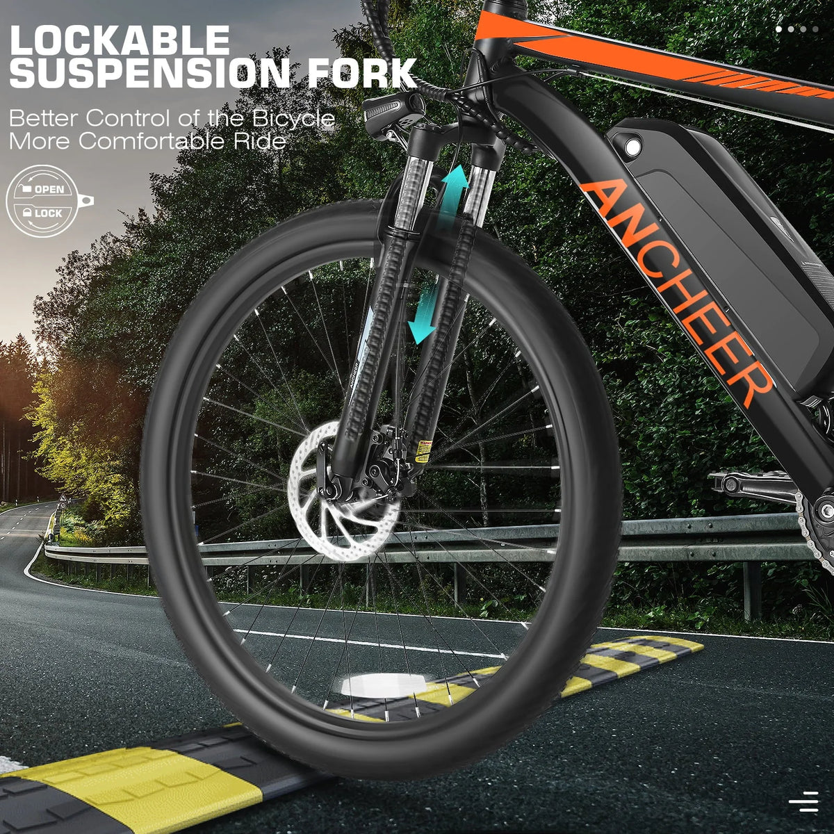 Vibespark Electric Bike, Electric Bike for Adults 26" EBike 500W Adult Electric Bicycle, 19.8MPH Electric Mountain Bike, 48V 7.8Ah Battery, Lockable Suspension Fork, Shimano 21 Speed, LCD Display