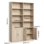 Homfa 73�� Tall Bookcases with Doors, 8 Cubes 6-Tier Double Row Bookshelf, White Bookcase for Living Room Home Office