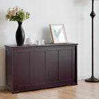 Costway Kitchen Storage Cabinet Sideboard Buffet Cupboard Wood Sliding Door Pantry White