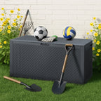 Ktaxon 90 gal Outdoor Garden Plastic Storage Deck Box Gray