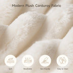65" Corduroy Cloud Sleeper Chaise Lounge Chair, No Assembly Sofa Bed with Pillows, Beige