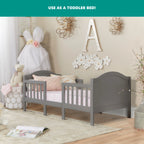 Dream On Me Portland 3 in 1 convertible Toddler Bed, Steel Grey