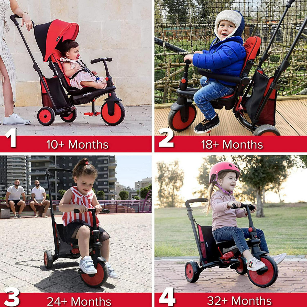 smarTrike 5 in 1 Modular Toddler Stroller Tricycle with 1 Handed Steering