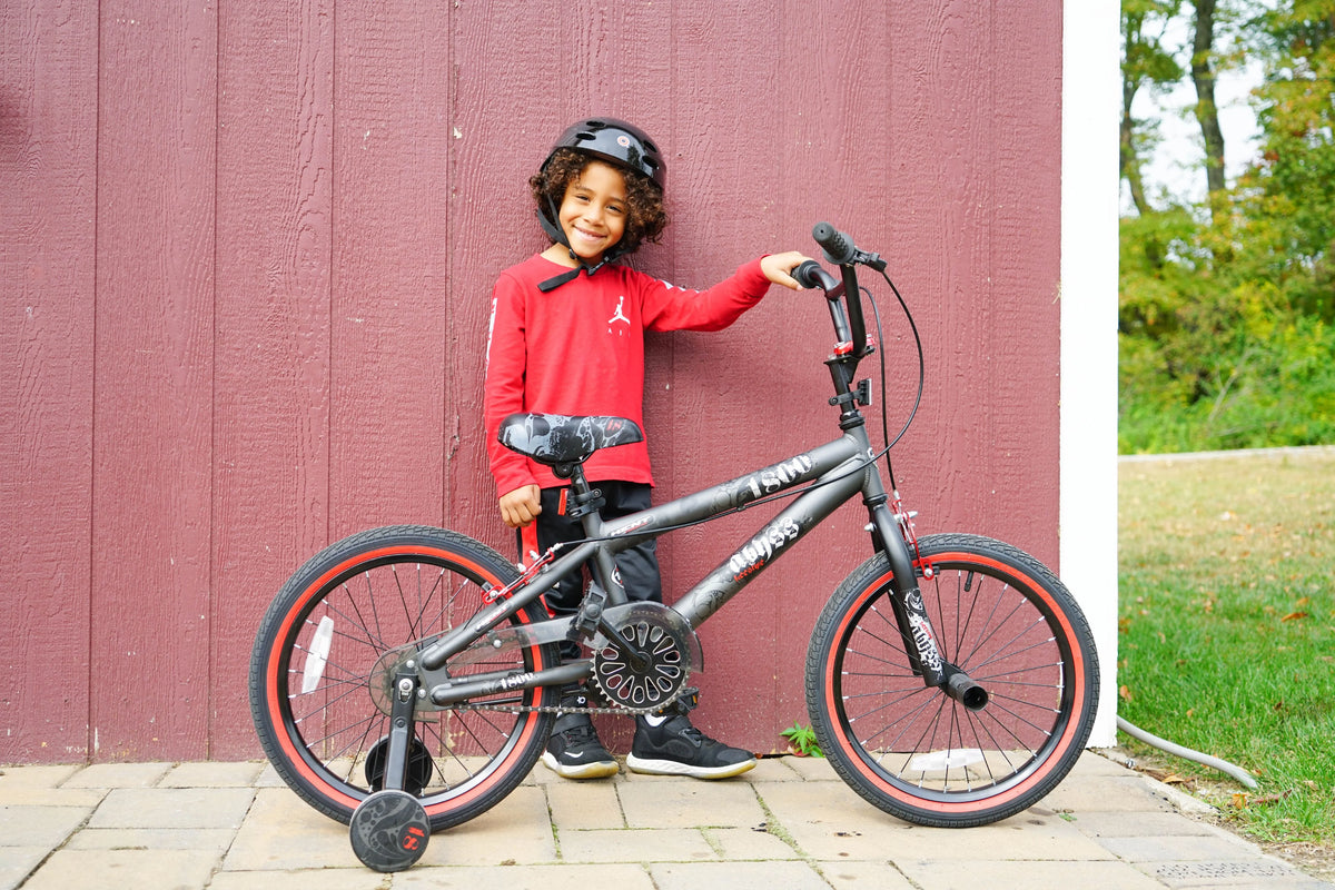 18" Kent Bicycle Abyss Freestyle BMX Bicycle, Fits Riders 3'2"-4'2", Gray, Child, Unisex