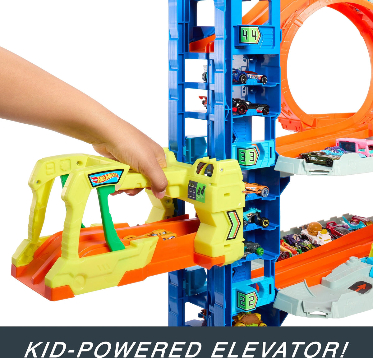 Hot Wheels City Ultimate Garage Playset with 2 Die-Cast Cars, Toy Storage for 50+ Cars