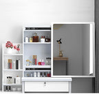Wohh MDF Makeup Vanity with LED Mirror, Dressing Table and 5 Drawers, White