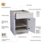 Design House Brookings Ready to Assemble Wood Shaker 2-Door and 2-Drawer Kitchen Base Cabinet (48 x 34.5 x 24), Sherwin Williams? White
