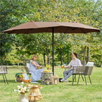 Topeakmart 13ft Patio Parasol Canopy with Crank, Tan