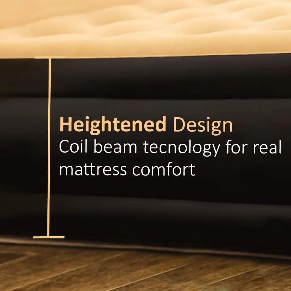 Double Inflatable High Raised Air Bed Mattress with Built in Pump and release valve