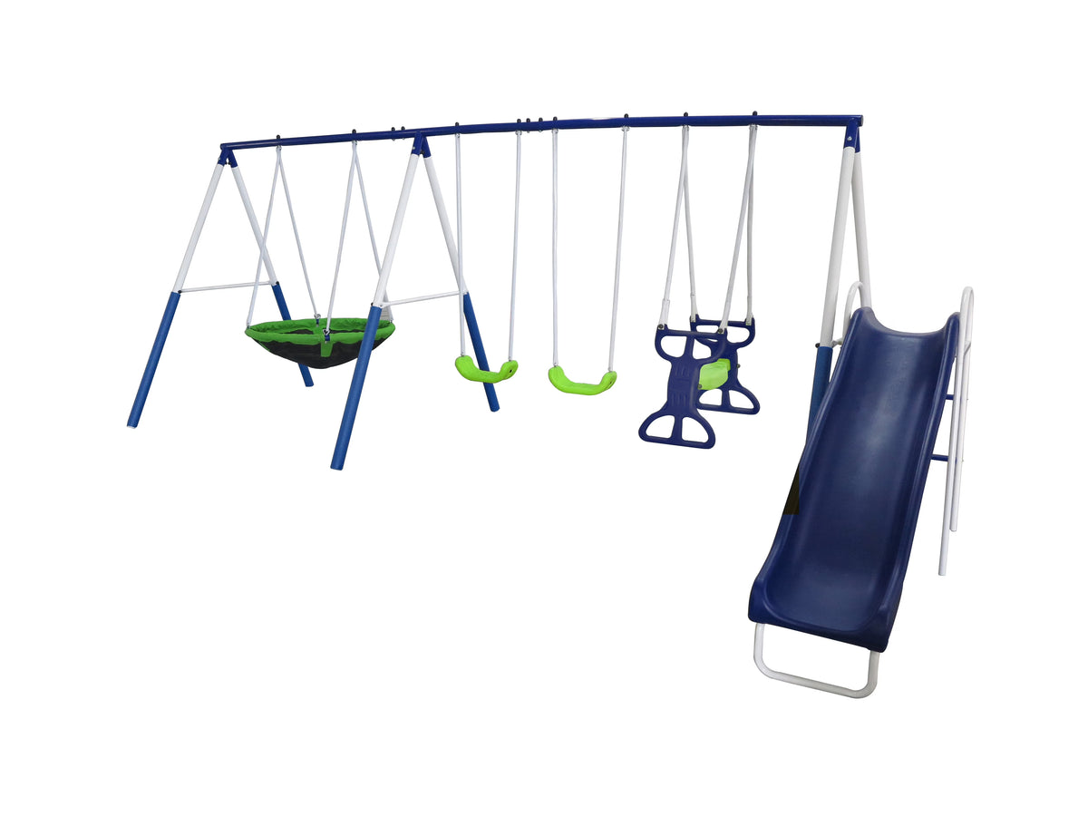 XDP Recreation All Star Playground Metal Swing Set for up to 7 Children