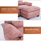 Rophefx 114.3" U Shaped Sectional Couches for Living Room,Cloud Couch,4 Seats Chenille Couch with Double Layer Cushion,Orange