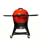 Kamado Joe Kettle Joe 22 in. Charcoal Grill in Red with Hinged Lid, Cart, and Side Shelves