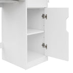 Mainstays Get Ready with Me GRWM Deluxe 2-Piece Vanity and Stool with Lighted Mirror and USB Power, White Finish