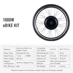 Viribus Electric Bike Conversion Kit 26" Rear Wheel 1000W Hub Motor LCD eBike DIY Set
