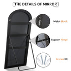 Ufurpie 71"×32" Large Full Length Mirror,Arch Mirror,Floor Mirror with Stand,for Bedroom Living Room Dressing Room,Black