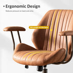 Ovios Ergonomic Office Chair Modern Computer Desk Suede Fabric Desk Chair with Lumbar Support for Home Office