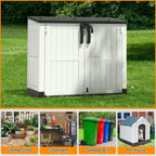 Bifanuo Outdoor Resin Storage Shed 34 Cu.ft Garden Storage Extra Large Capacity Weather Resistant Storage Box, Lockable Resin Waterproof Shed for Bike, Lawnmowe, Garden Tools